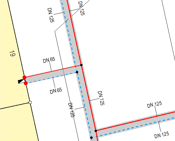 District heating pipes with nominal dimensions in NEPLAN