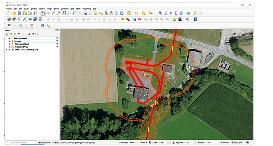 Spatial analysis of INTERLIS pipeline data in QGIS